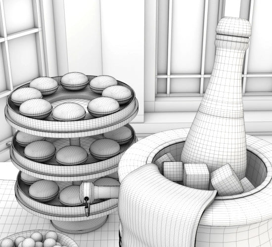 Wedding Dessert Table Scene | 3D Model
